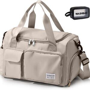 Small Gym Bag for Women, Travel Duffle Bag Carry On Weekender Bag with Shoe Comp